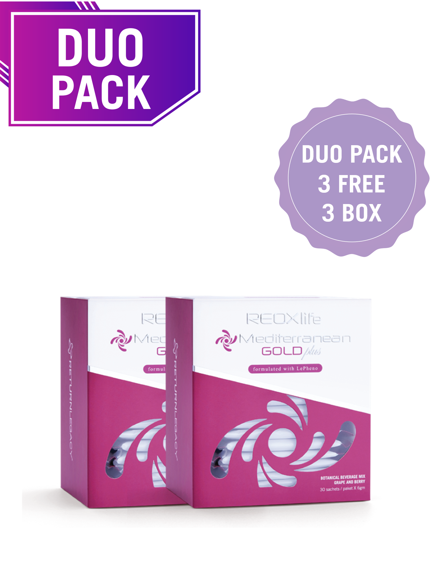 REOXlife Mediterranean Gold PLUS ( 3 DUO PACK FREE 3 BOX)